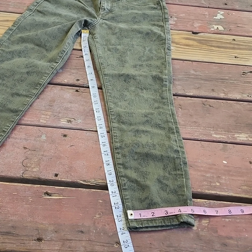 Rock & Republic Green Acid Crop Denim Skinny Jeans